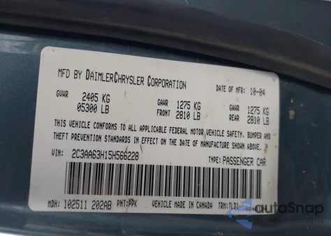 2005 Chrysler 300C from USA, damaged, VIN 2C3AA63H15H566228